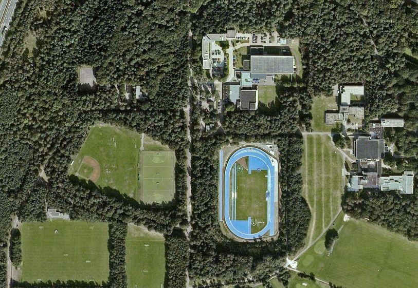 Sportcomplex Papendal bovenaanzicht google maps