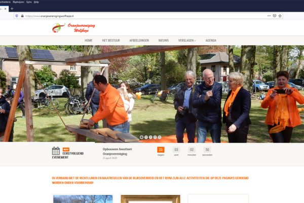 Nieuwe site Oranjevereniging Wolfheze